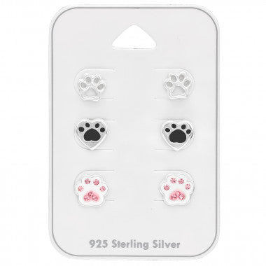 Zilveren meiden oorbellen 935 sterling zilver hondenpoot