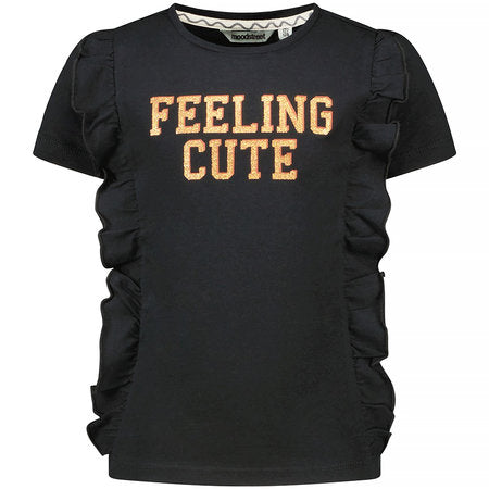 Moodstreet shirtje feeling cute zwart